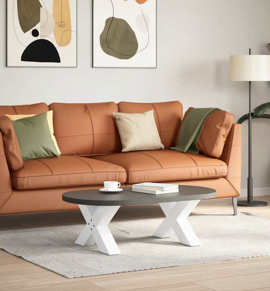 Couchtischbeine X-Form 2 Stk. Weiß 50x(30-31) cm Stahl