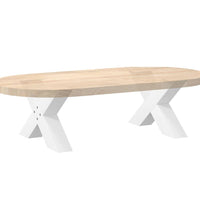 Couchtischbeine X-Form 2 Stk. Weiß 50x(30-31) cm Stahl