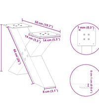 Couchtischbeine X-Form 2 Stk. Weiß 50x(30-31) cm Stahl