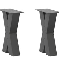 Couchtischbeine X-Form 2 Stk. Anthrazit 28x(42-43) cm Stahl