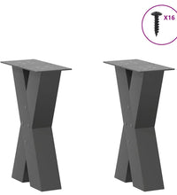 Couchtischbeine X-Form 2 Stk. Anthrazit 28x(42-43) cm Stahl