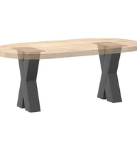 Couchtischbeine X-Form 2 Stk. Anthrazit 28x(42-43) cm Stahl
