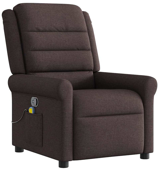 Massagesessel Dunkelbraun Stoff