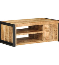 Couchtisch 90x50x36 cm Raues Massivholz Mango