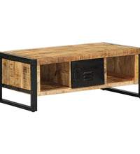 Couchtisch 90x50x36 cm Raues Massivholz Mango