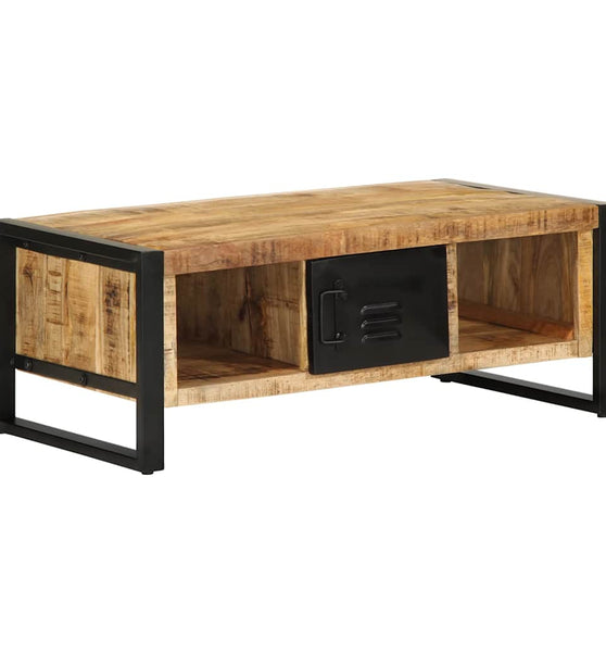 Couchtisch 90x50x36 cm Raues Massivholz Mango