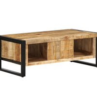 Couchtisch 90x50x36 cm Raues Massivholz Mango