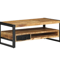 Couchtisch 90x50x36 cm Raues Massivholz Mango