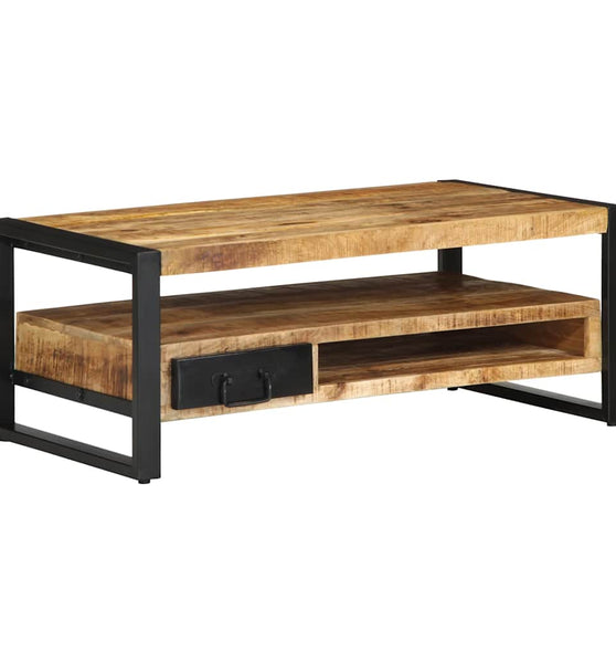 Couchtisch 90x50x36 cm Raues Massivholz Mango