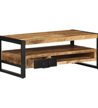 Couchtisch 90x50x36 cm Raues Massivholz Mango