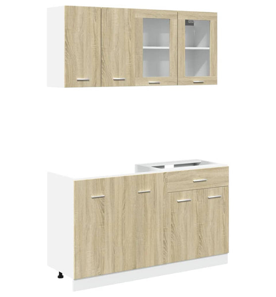 4-tlg. Küchenschrank-Set Sonoma-Eiche Holzwerkstoff