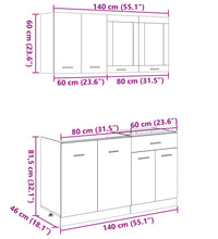 4-tlg. Küchenschrank-Set Sonoma-Eiche Holzwerkstoff