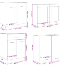 4-tlg. Küchenschrank-Set Sonoma-Eiche Holzwerkstoff
