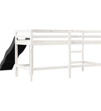 Kinderhochbett ohne Matratze Weiß 80x200 cm Massivholz Kiefer