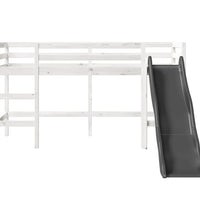 Kinderhochbett ohne Matratze Weiß 90x200 cm Massivholz Kiefer