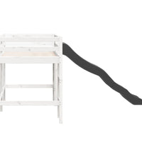 Kinderhochbett ohne Matratze Weiß 90x200 cm Massivholz Kiefer