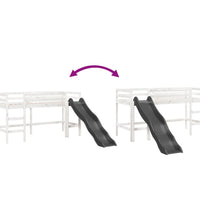 Kinderhochbett ohne Matratze Weiß 90x200 cm Massivholz Kiefer