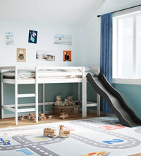 Kinderhochbett ohne Matratze Weiß 90x200 cm Massivholz Kiefer