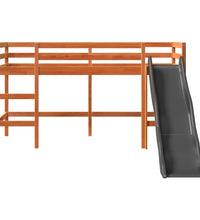 Kinderhochbett ohne Matratze Braun 90x200 cm Massivholz Kiefer