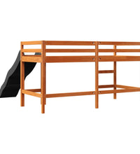 Kinderhochbett ohne Matratze Braun 90x200 cm Massivholz Kiefer