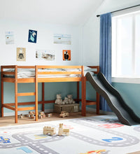 Kinderhochbett ohne Matratze Braun 90x200 cm Massivholz Kiefer