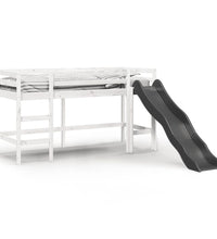 Kinderhochbett ohne Matratze Weiß 90x190 cm Massivholz Kiefer