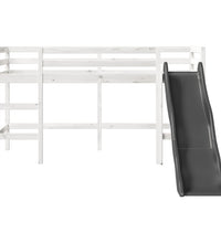 Kinderhochbett ohne Matratze Weiß 90x190 cm Massivholz Kiefer