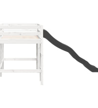 Kinderhochbett ohne Matratze Weiß 90x190 cm Massivholz Kiefer