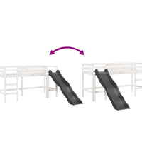 Kinderhochbett ohne Matratze Weiß 90x190 cm Massivholz Kiefer