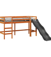 Kinderhochbett ohne Matratze Braun 90x190 cm Massivholz Kiefer