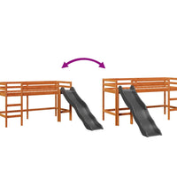 Kinderhochbett ohne Matratze Braun 90x190 cm Massivholz Kiefer