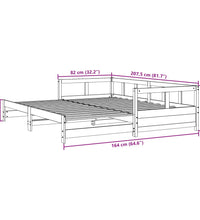 Tagesbett ohne Matratze 80x200 cm Massivholz Kiefer