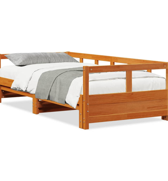 Tagesbett ohne Matratze Wachsbraun 80x200 cm Massivholz Kiefer