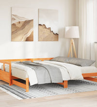 Tagesbett ohne Matratze Wachsbraun 80x200 cm Massivholz Kiefer