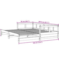 Tagesbett ohne Matratze 90x200 cm Massivholz Kiefer