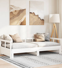 Tagesbett ohne Matratze Weiß 90x200 cm Massivholz Kiefer