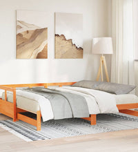 Tagesbett ohne Matratze Wachsbraun 90x200 cm Massivholz Kiefer