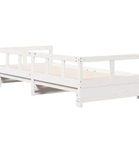 Tagesbett ohne Matratze Weiß 90x190 cm Massivholz Kiefer