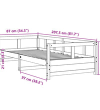 Tagesbett Wachsbraun 80x200 cm Massivholz Kiefer