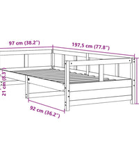 Tagesbett Wachsbraun 90x190 cm Massivholz Kiefer