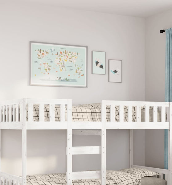 Kinderbett ohne Matratze Weiß 80x200 cm Massivholz Kiefer