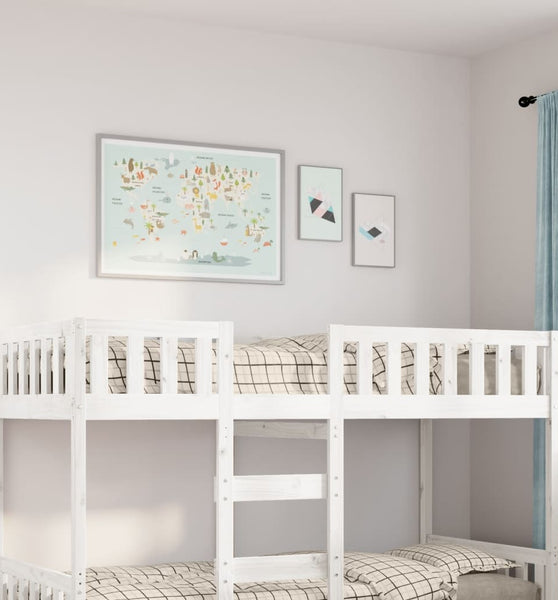 Kinderbett ohne Matratze Weiß 90x200 cm Massivholz Kiefer