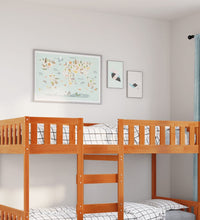 Kinderbett ohne Matratze Wachsbraun 75x190 cm Massivholz Kiefer