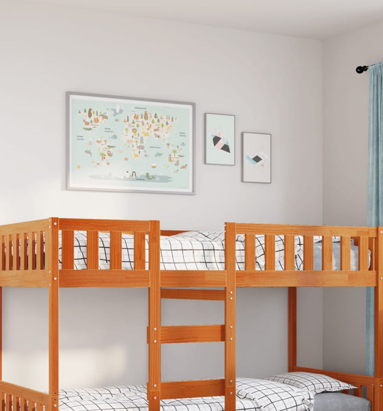 Kinderbett ohne Matratze Wachsbraun 75x190 cm Massivholz Kiefer