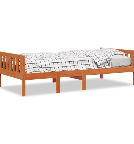 Kinderbett ohne Matratze Wachsbraun 90x190 cm Massivholz Kiefer