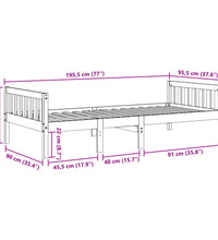 Kinderbett ohne Matratze Wachsbraun 90x190 cm Massivholz Kiefer