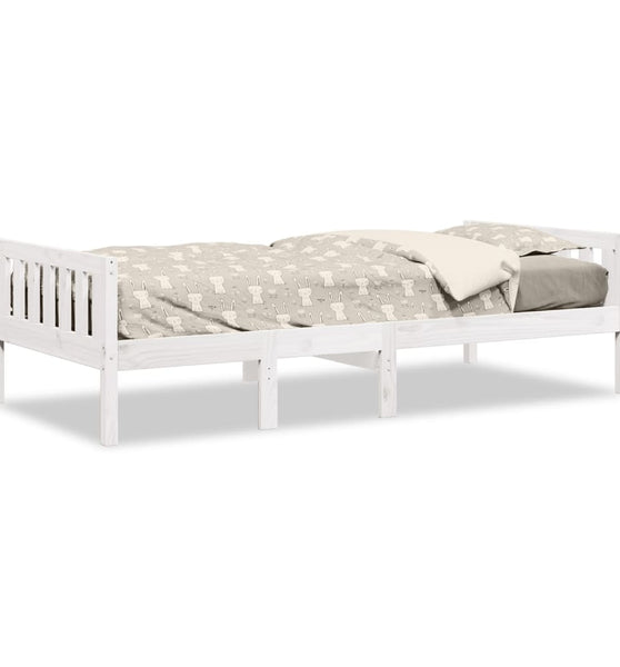 Kinderbett ohne Matratze Weiß 75x190 cm Massivholz Kiefer