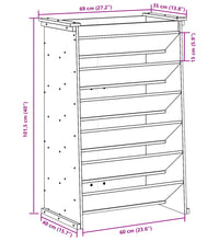 Vertikalbeet mit 6 Fächern 69x40x101,5 cm Massivholz Douglasie