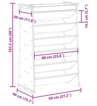 Vertikalbeet mit 6 Fächern 69x40x101,5 cm Massivholz Douglasie