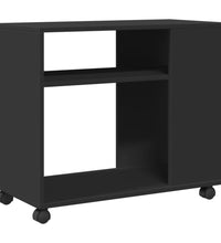 Beistelltisch mit Rollen Schwarz 70x35x60 cm Holzwerkstoff